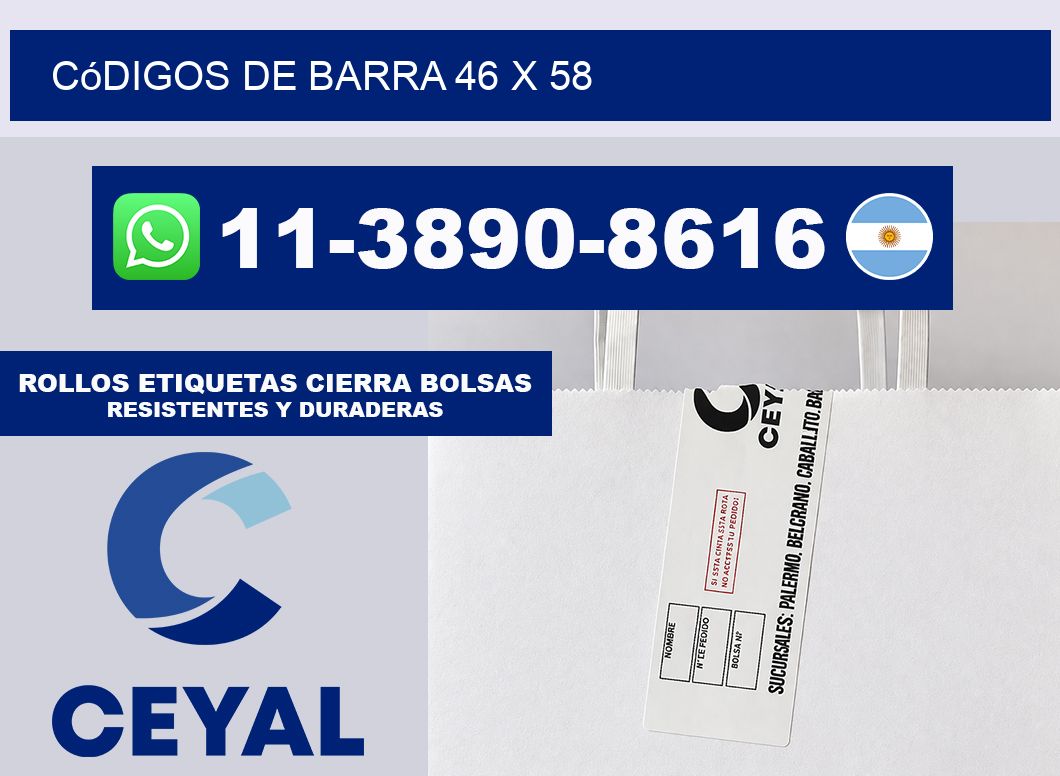 códigos de barra 46 x 58