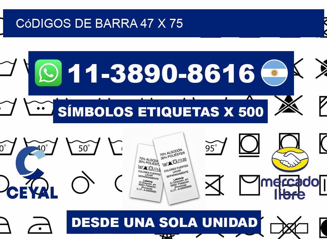 códigos de barra 47 x 75