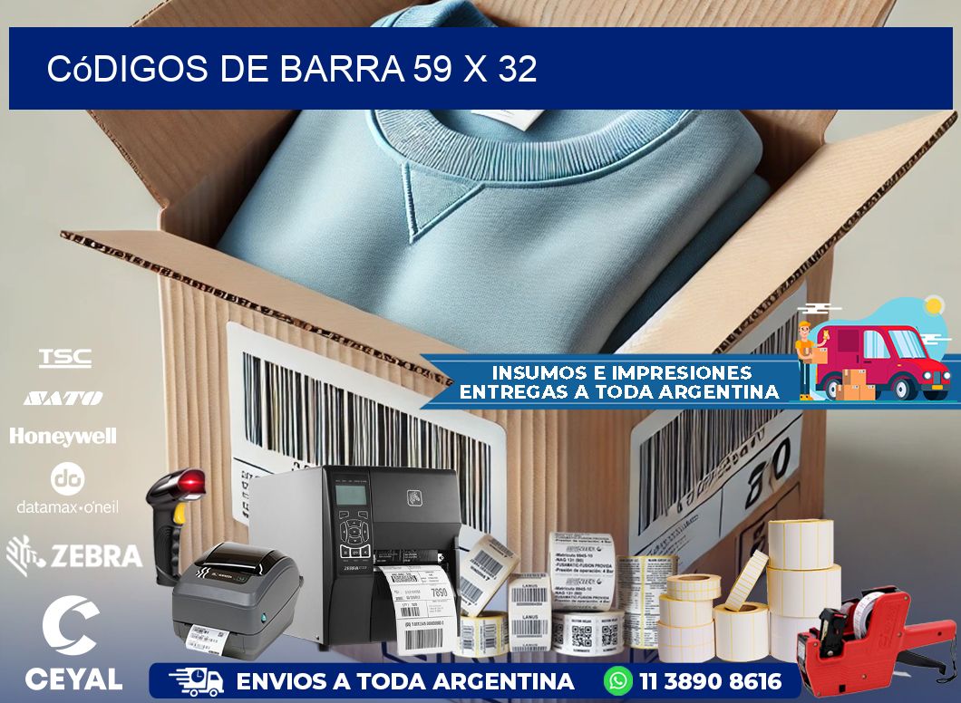 códigos de barra 59 x 32