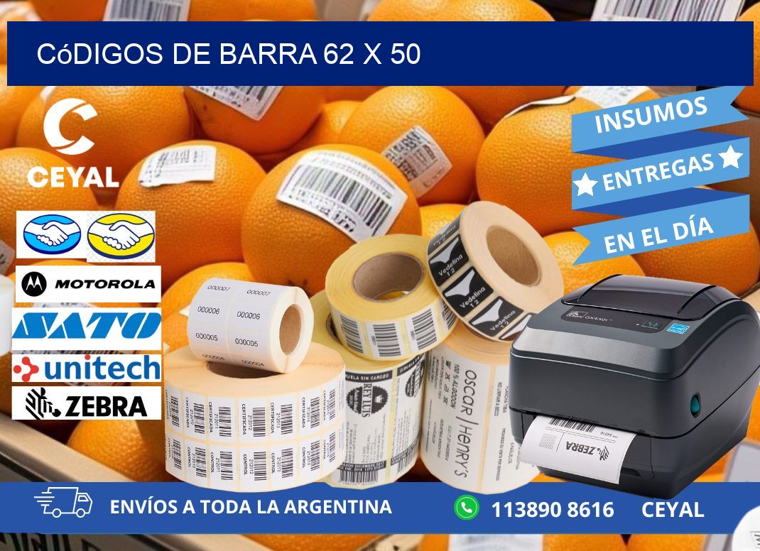 códigos de barra 62 x 50