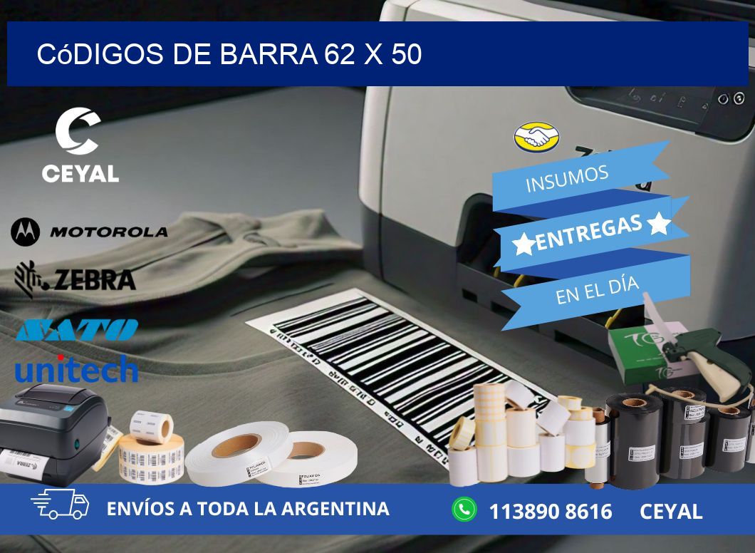 códigos de barra 62 x 50