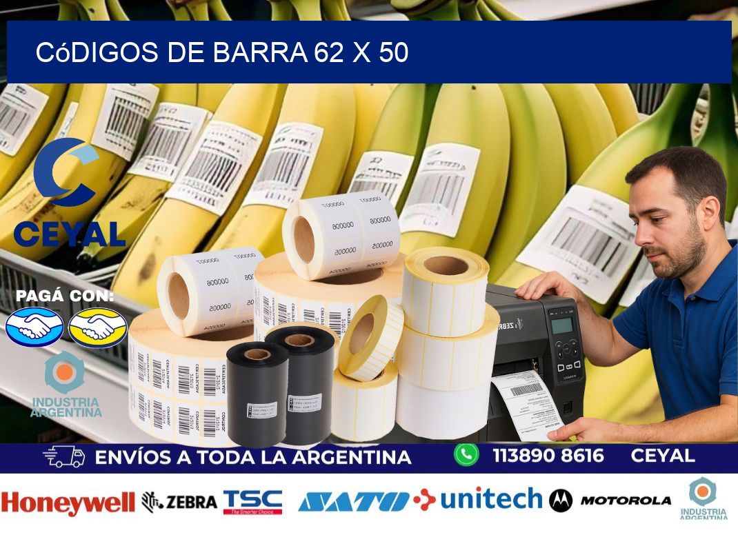 códigos de barra 62 x 50