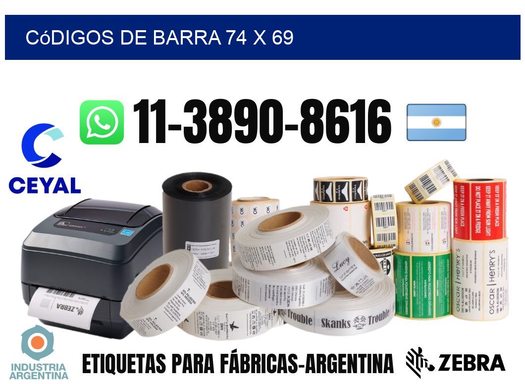 códigos de barra 74 x 69