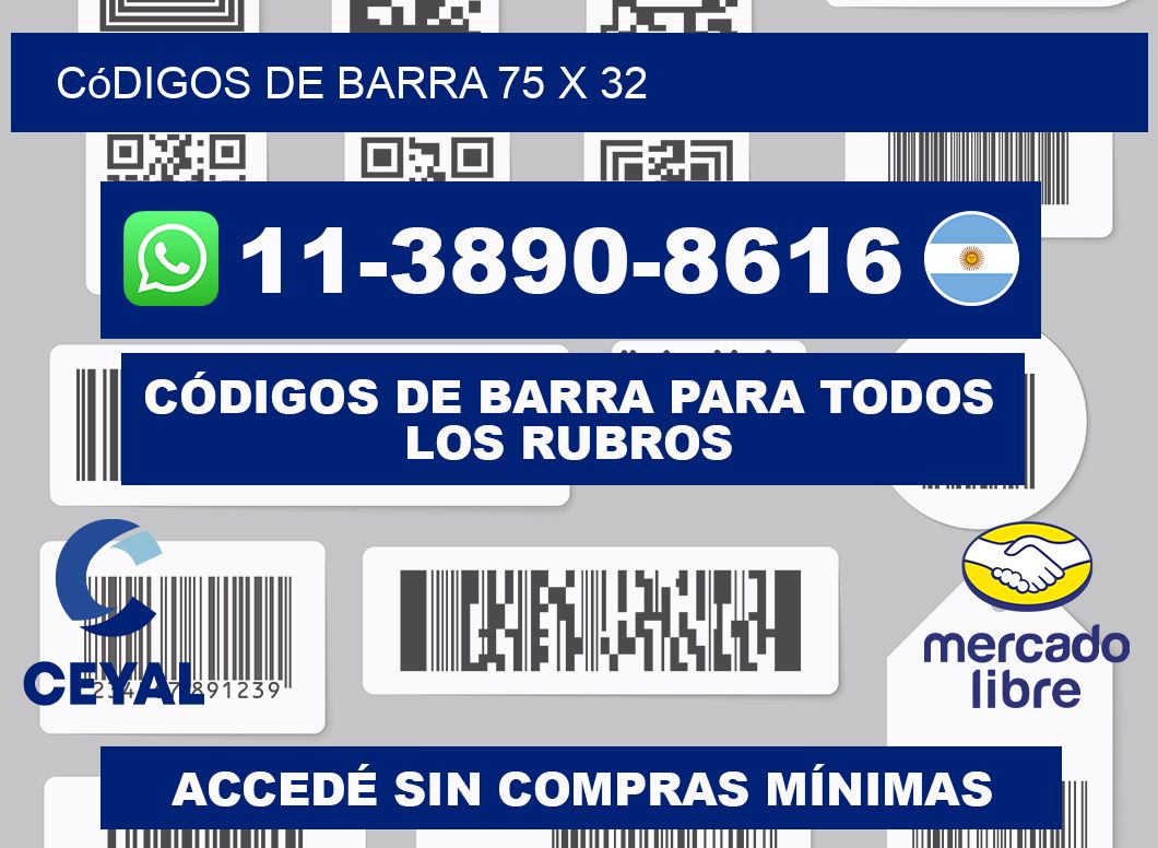 códigos de barra 75 x 32