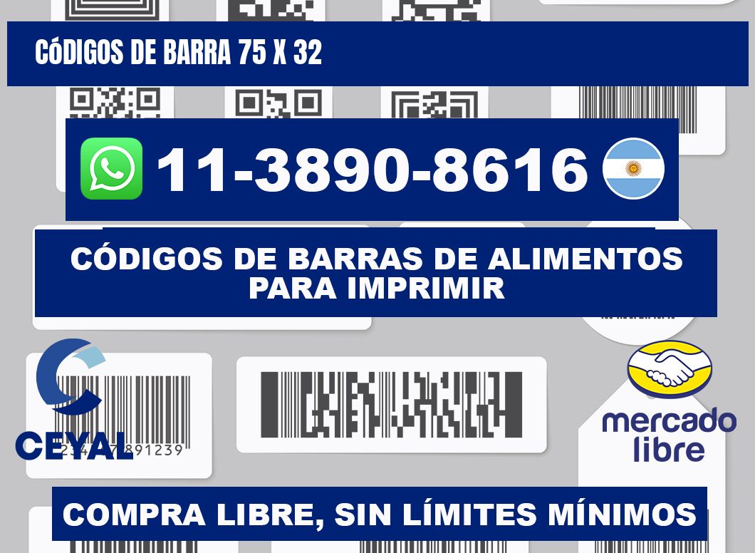 códigos de barra 75 x 32
