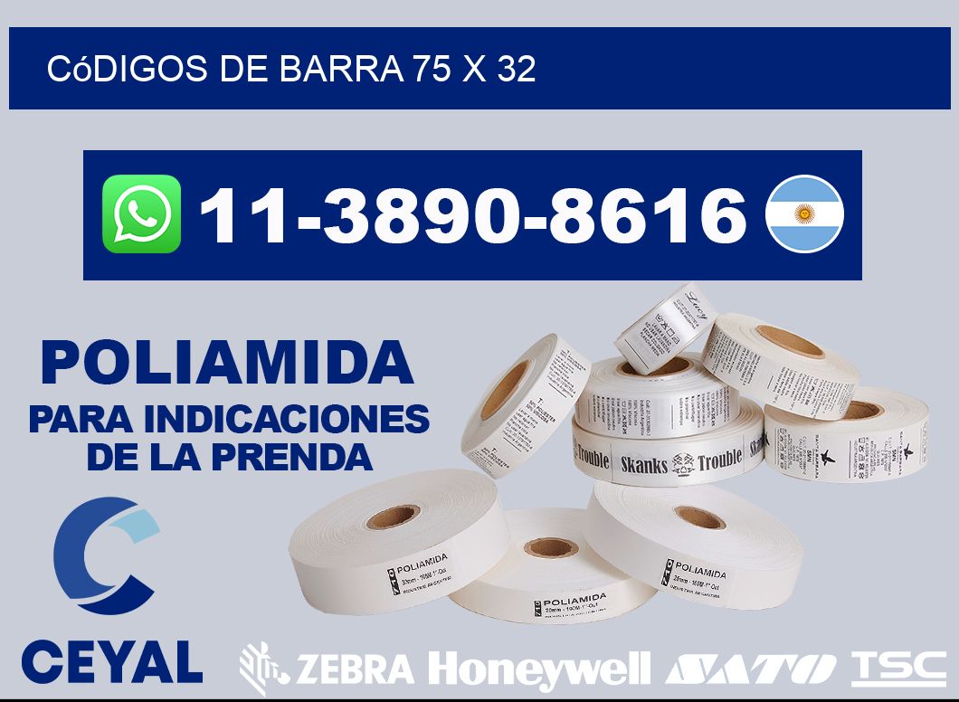 códigos de barra 75 x 32