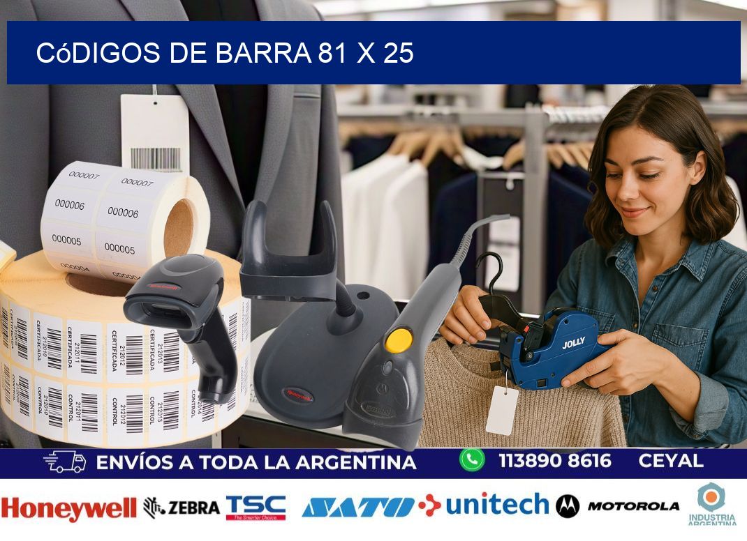 códigos de barra 81 x 25