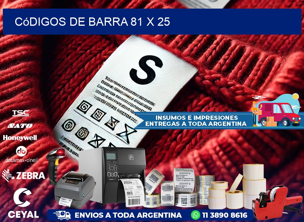 códigos de barra 81 x 25