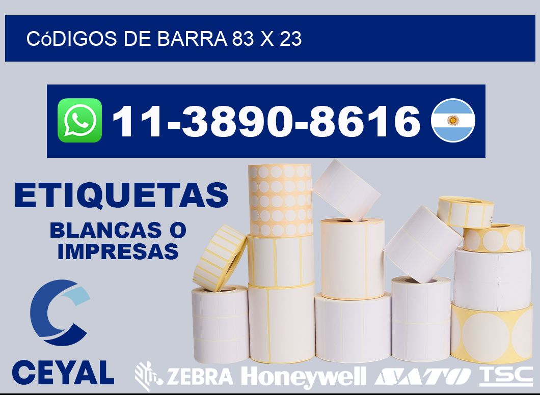 códigos de barra 83 x 23