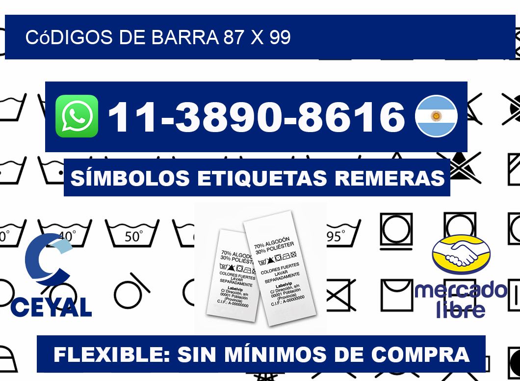 códigos de barra 87 x 99