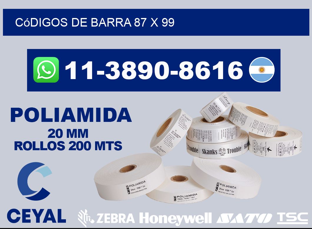 códigos de barra 87 x 99
