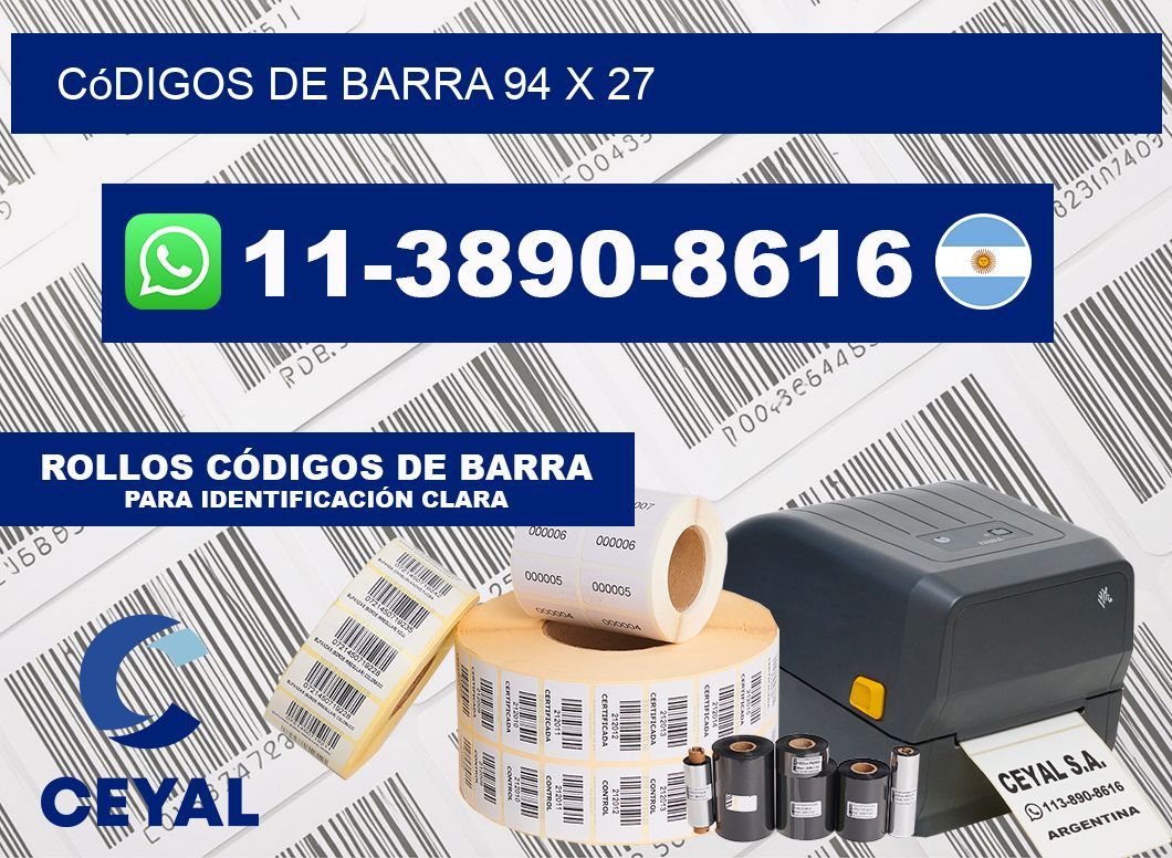 códigos de barra 94 x 27