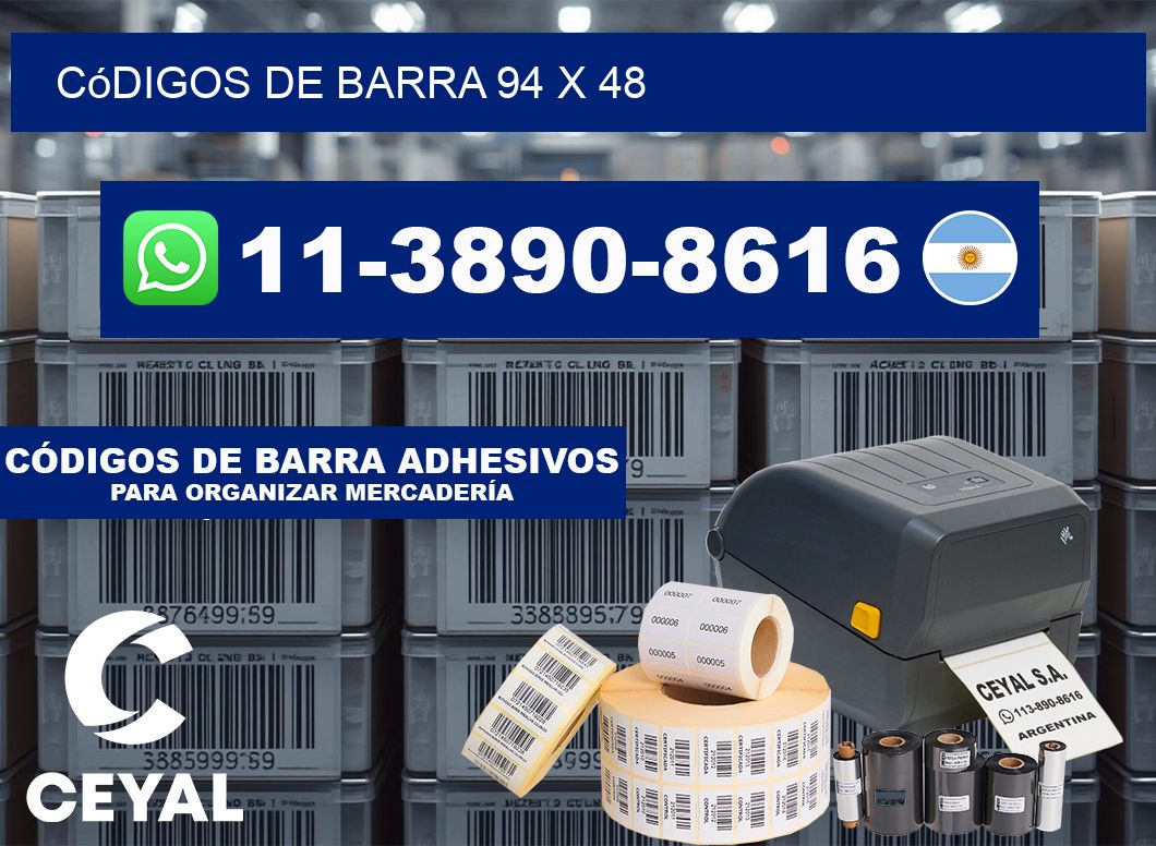 códigos de barra 94 x 48