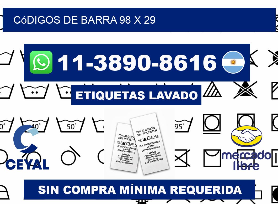 códigos de barra 98 x 29