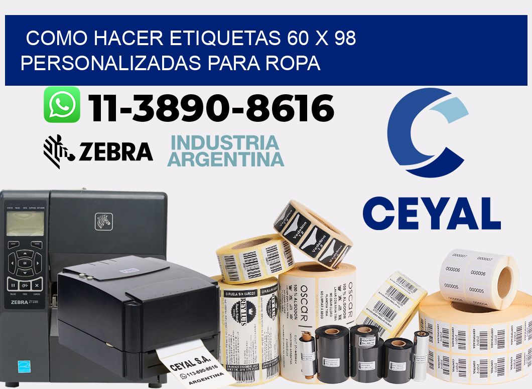 como hacer etiquetas 60 x 98 personalizadas para ropa
