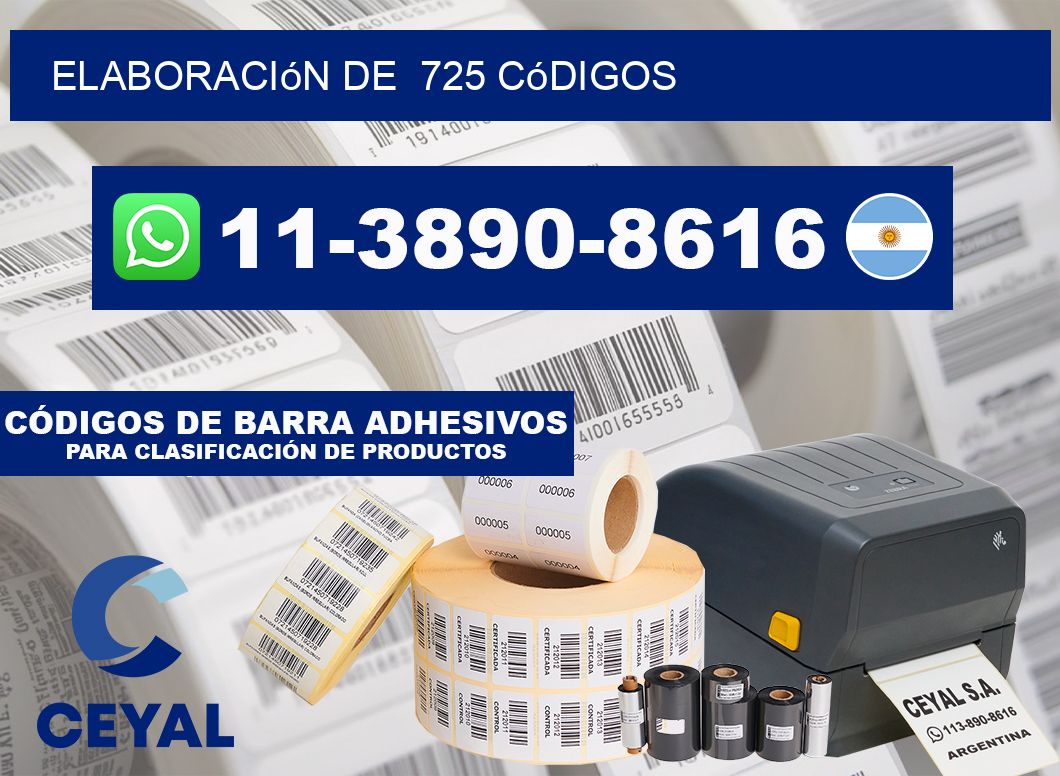 elaboración de  725 códigos