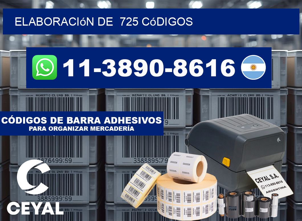 elaboración de  725 códigos