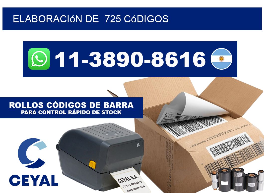 elaboración de  725 códigos