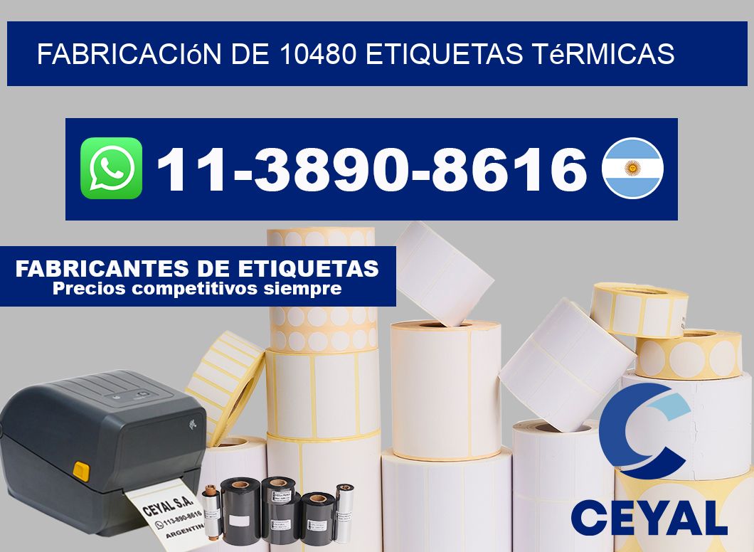 fabricación de 10480 etiquetas térmicas