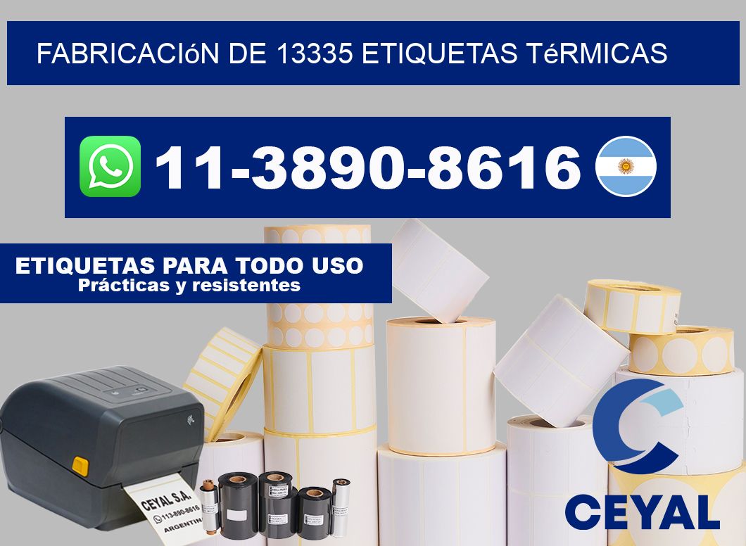fabricación de 13335 etiquetas térmicas