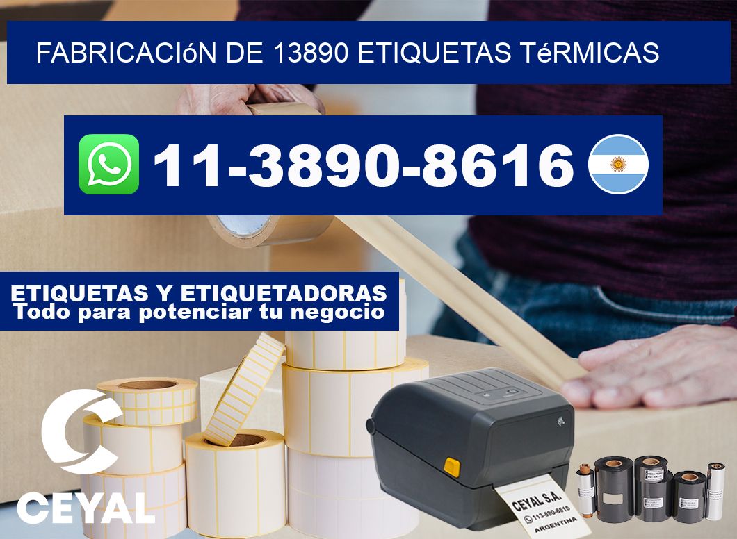 fabricación de 13890 etiquetas térmicas