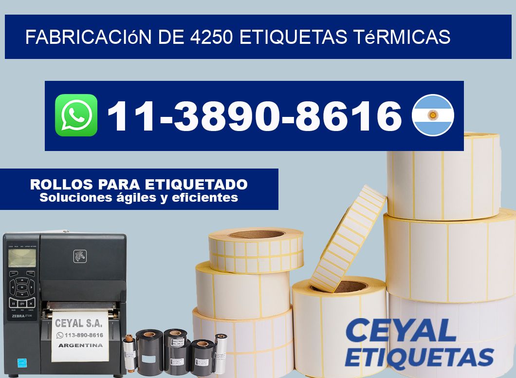 fabricación de 4250 etiquetas térmicas