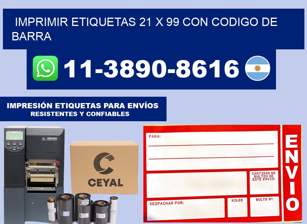 imprimir etiquetas 21 x 99 con codigo de barra