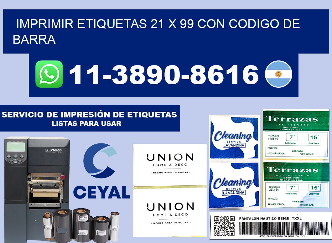 imprimir etiquetas 21 x 99 con codigo de barra
