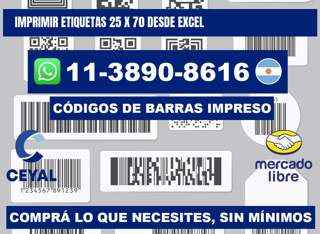 imprimir etiquetas 25 x 70 desde excel