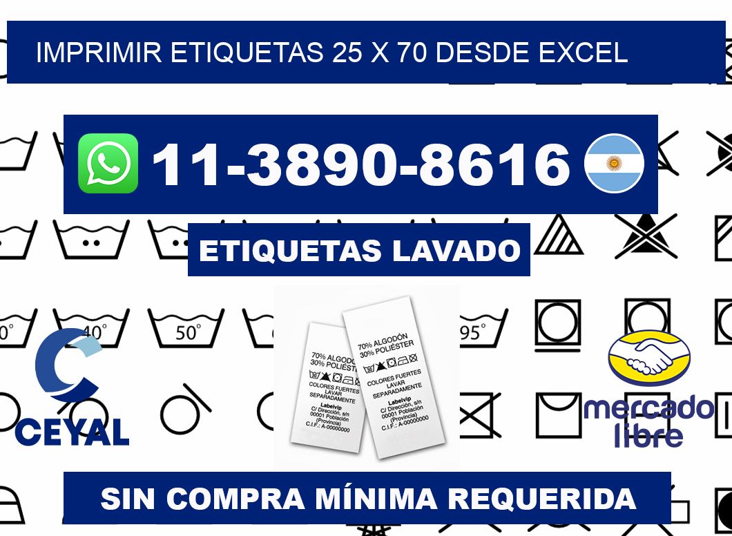 imprimir etiquetas 25 x 70 desde excel