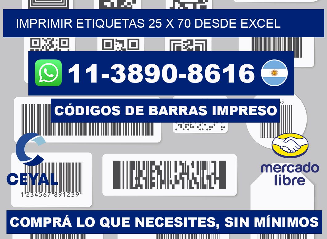 imprimir etiquetas 25 x 70 desde excel