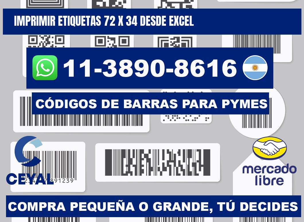 imprimir etiquetas 72 x 34 desde excel