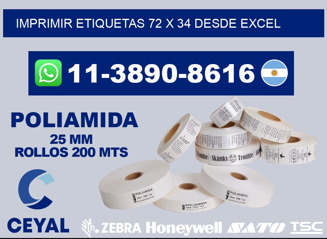 imprimir etiquetas 72 x 34 desde excel