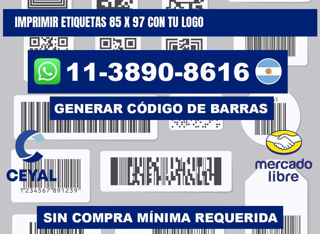 imprimir etiquetas 85 x 97 con tu logo
