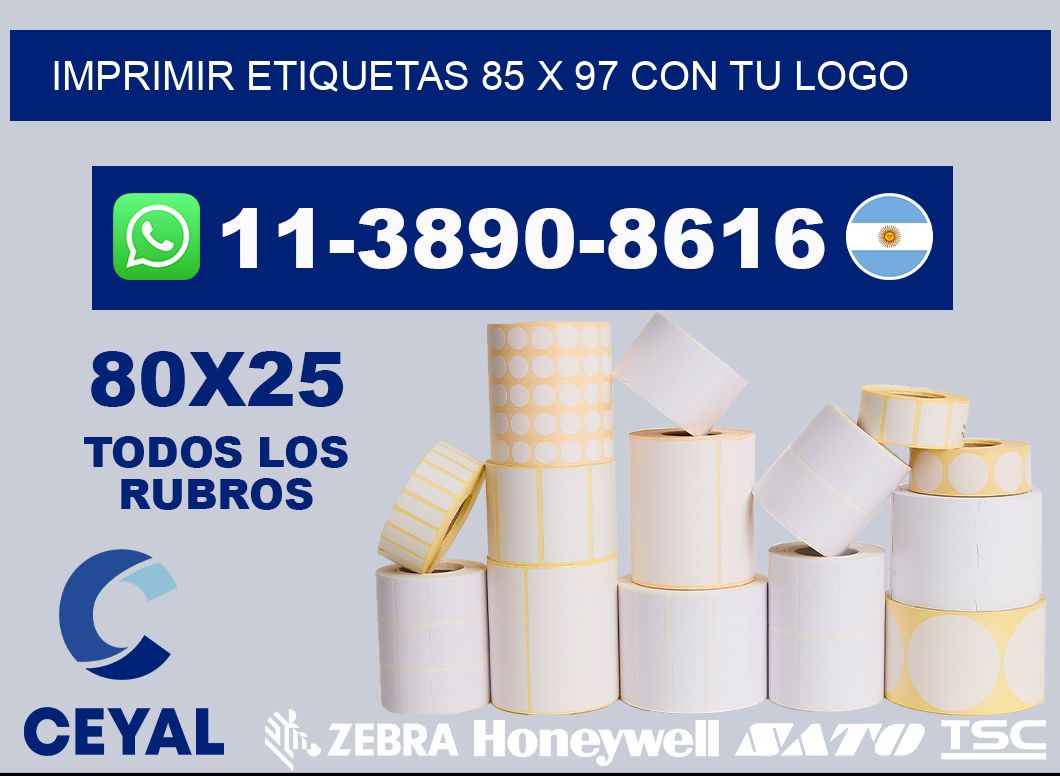 imprimir etiquetas 85 x 97 con tu logo