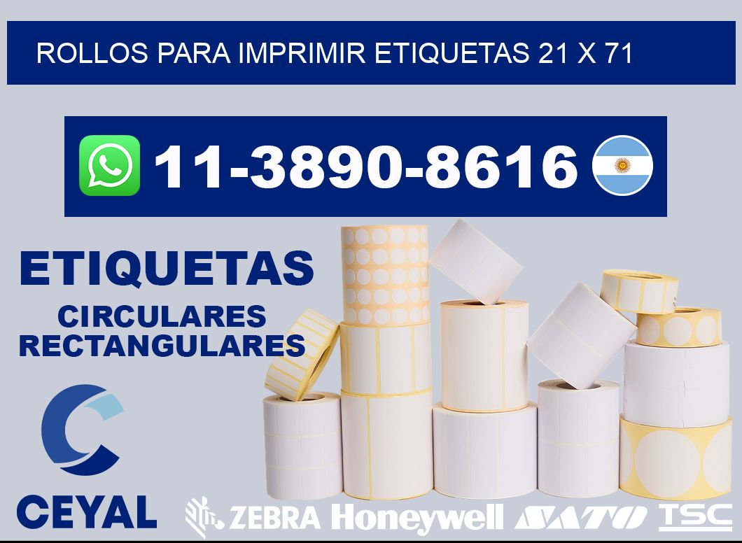 rollos para imprimir etiquetas 21 x 71