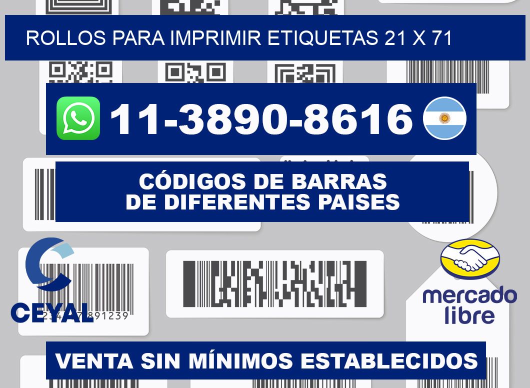 rollos para imprimir etiquetas 21 x 71