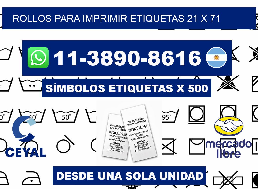 rollos para imprimir etiquetas 21 x 71