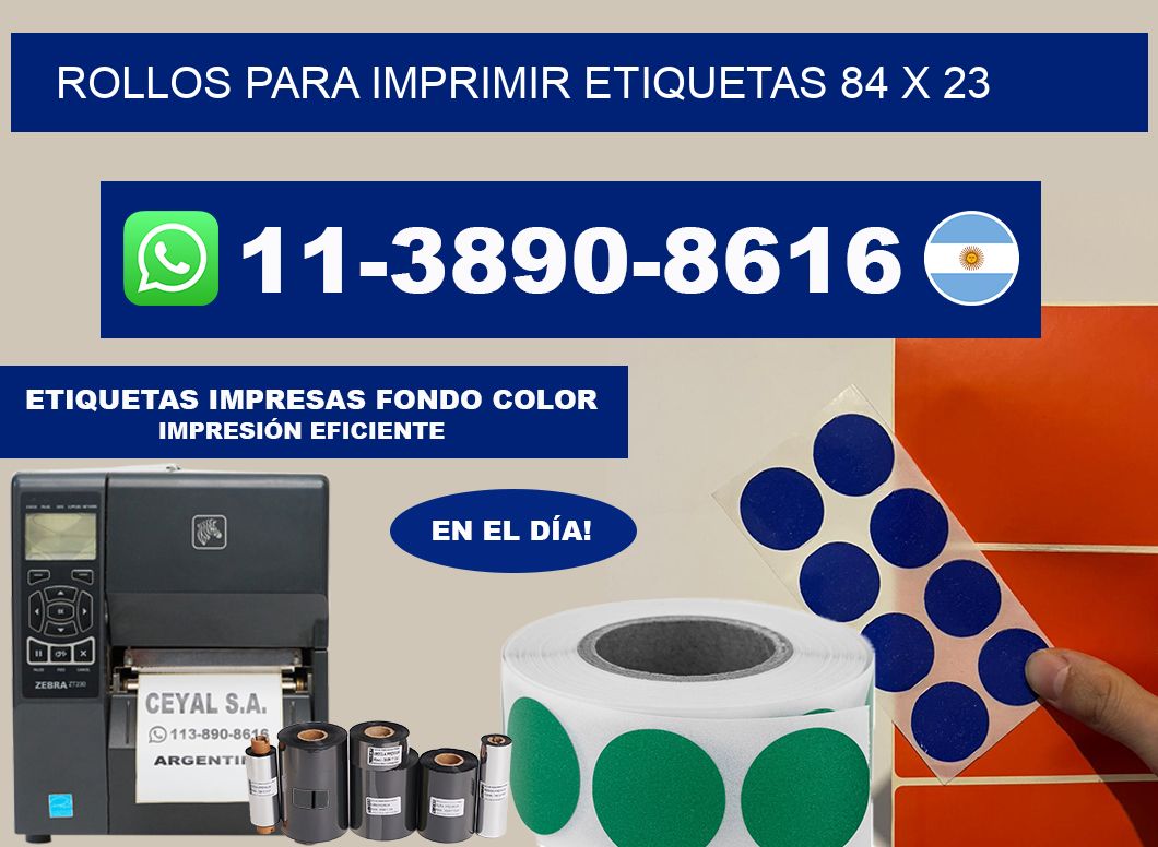 rollos para imprimir etiquetas 84 x 23