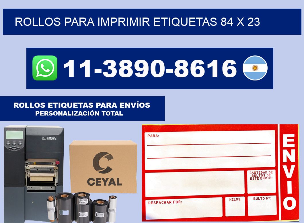 rollos para imprimir etiquetas 84 x 23