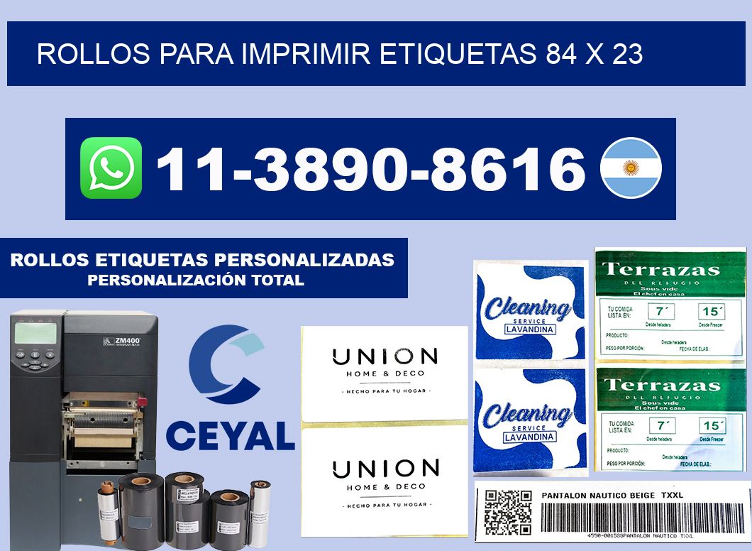 rollos para imprimir etiquetas 84 x 23
