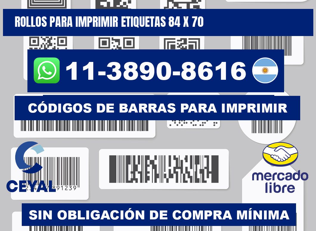 rollos para imprimir etiquetas 84 x 70