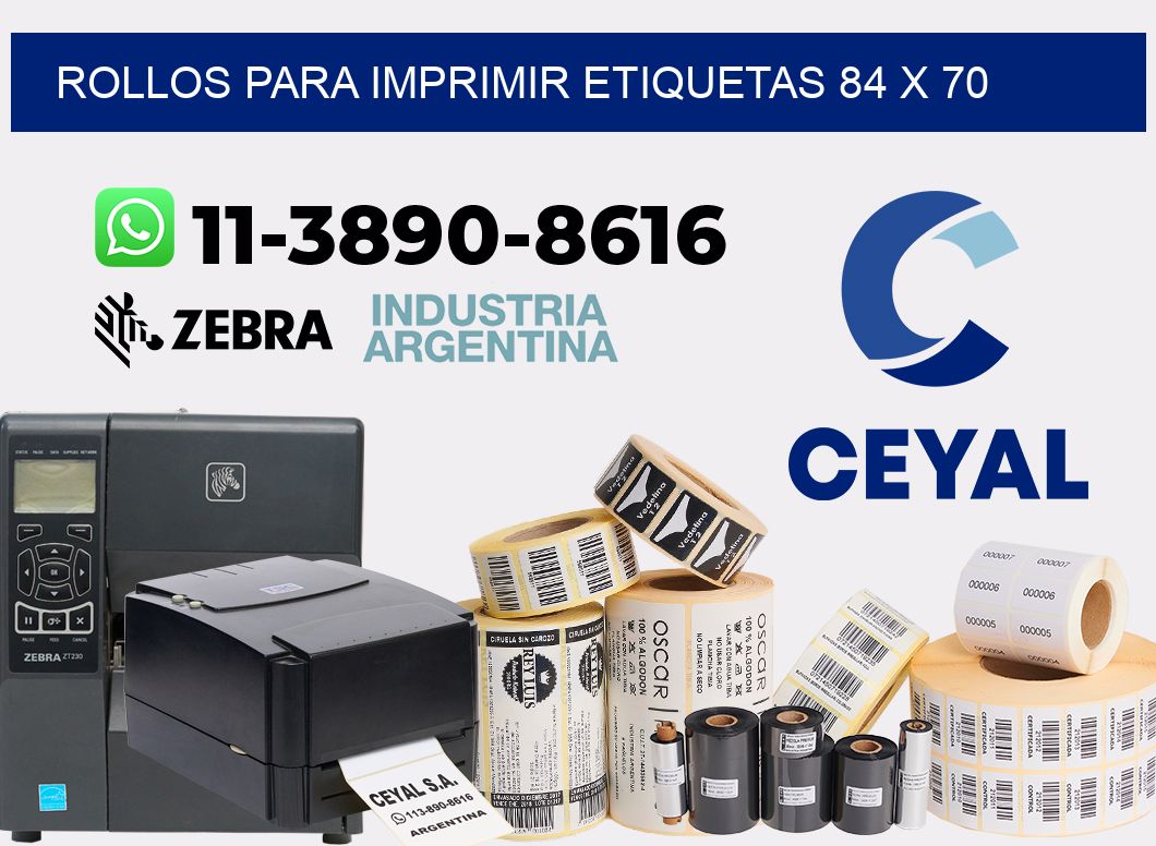 rollos para imprimir etiquetas 84 x 70