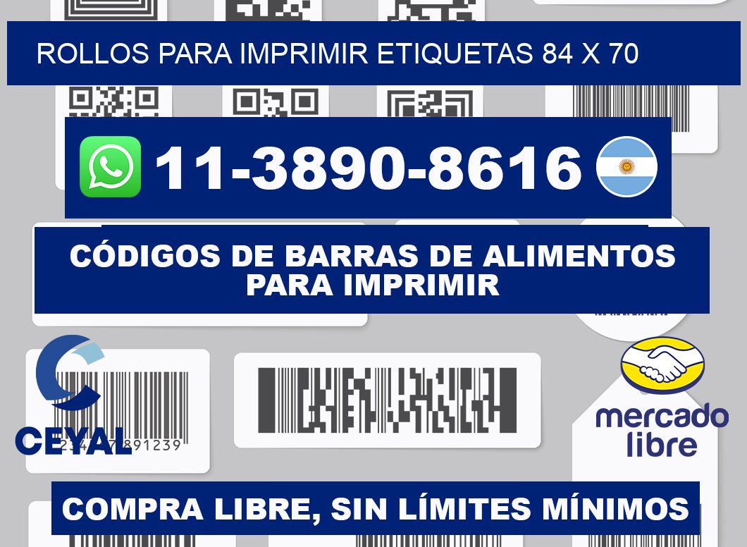 rollos para imprimir etiquetas 84 x 70