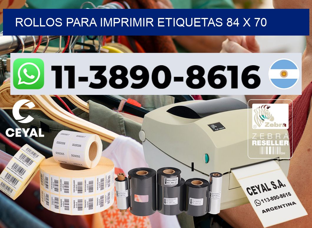 rollos para imprimir etiquetas 84 x 70