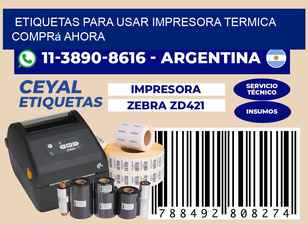 ETIQUETAS PARA USAR IMPRESORA TERMICA Comprá ahora