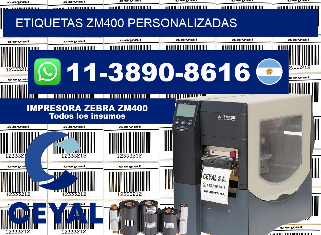 ETIQUETAS ZM400 personalizadas