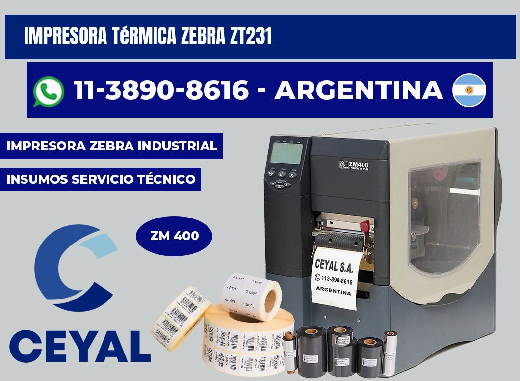 Impresora térmica Zebra ZT231