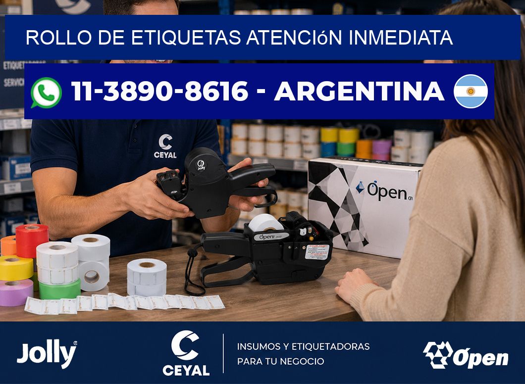 ROLLO DE ETIQUETAS Atención inmediata