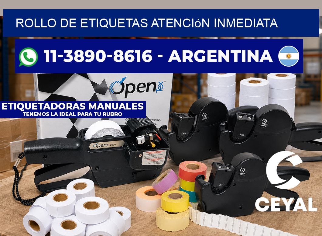 ROLLO DE ETIQUETAS Atención inmediata